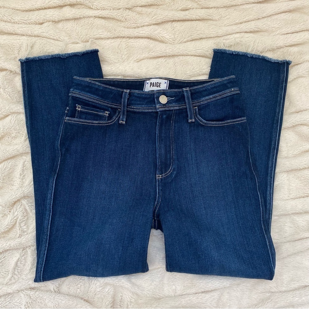 PAIGE  Hoxton Slim ankle dark wash jeans